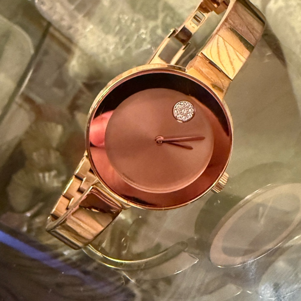 Movado Rose Gold Women's Watch with Crystal Accent Bold